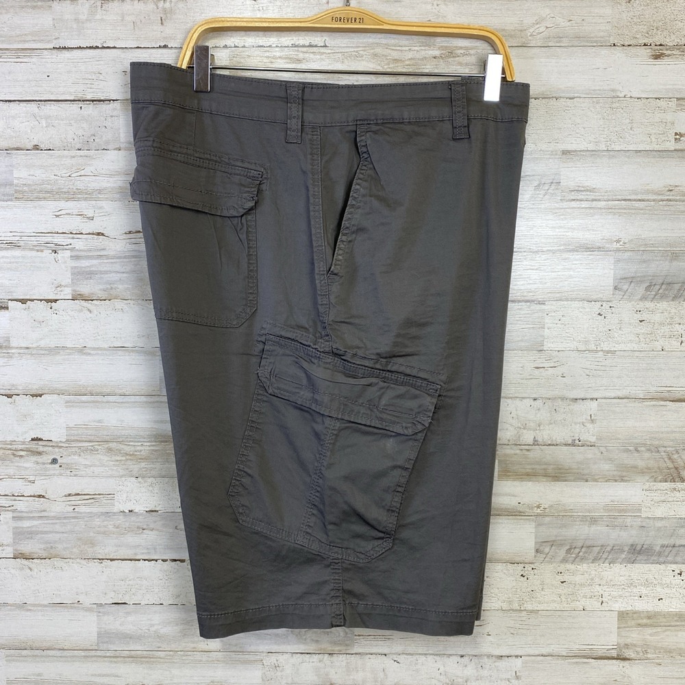 UNIONBAY Cargo Shorts Men Gray 40 11.5 Inseam Pockets Lightweight Cotton Stretch